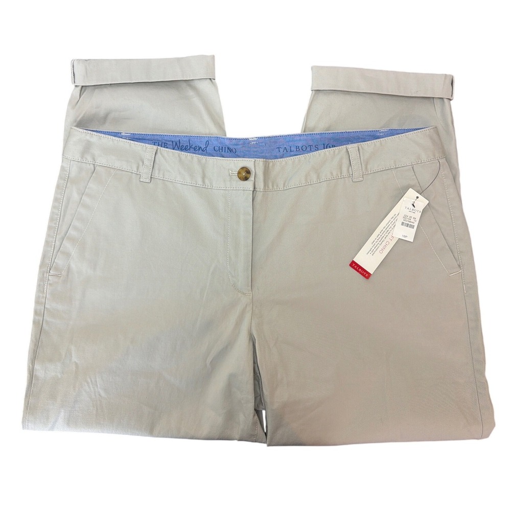 Talbots‎ The Weekend Super Soft Chino Pants 16P Cropped High Rise
